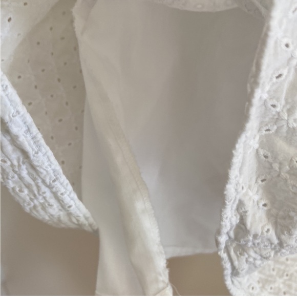 Zara White Eyelet Embroidered Dress Summer Size Large L - Picture 10 of 11